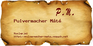 Pulvermacher Máté névjegykártya